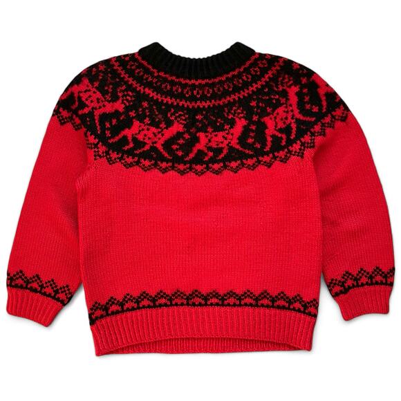 Vintage Dale of Norway Reindeer Fair Isle Christmas Holiday Crewneck Sweater M S - Picture 3 of 9